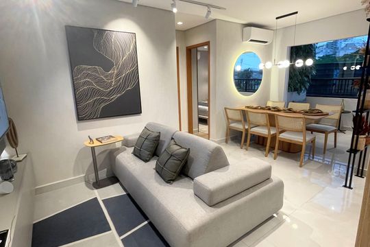 Sala de apartamento à venda com 2 quartos, 58m² em Cabral, Contagem