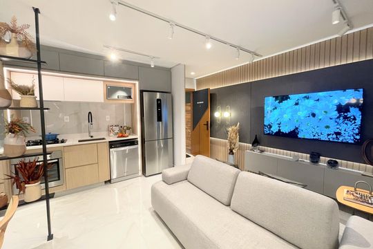 Sala de apartamento à venda com 2 quartos, 58m² em Cabral, Contagem
