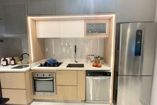 Cozinha de apartamento à venda com 2 quartos, 58m² em Cabral, Contagem