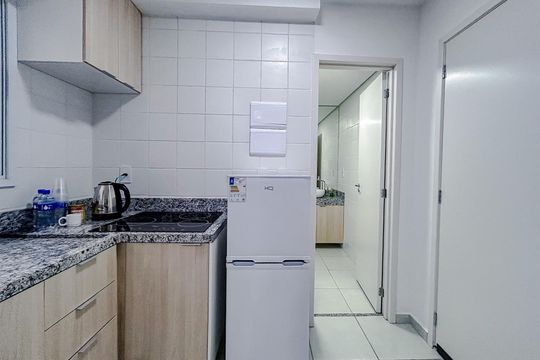 Cozinha de kitnet/studio para alugar com 1 quarto, 25m² em Cidade Mãe do Céu, São Paulo