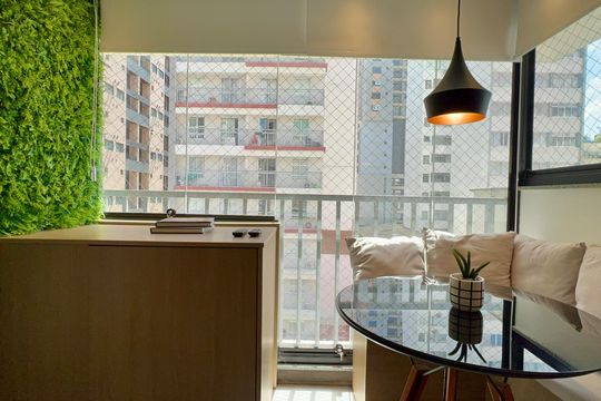 Varanda de kitnet/studio à venda com 1 quarto, 26m² em Pinheiros, São Paulo