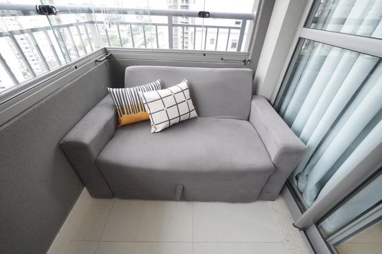 Varanda do Studio de kitnet/studio para alugar com 1 quarto, 27m² em Vila Mariana, São Paulo
