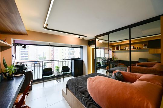 Sala/Quarto de kitnet/studio à venda com 1 quarto, 26m² em Mirandópolis, São Paulo