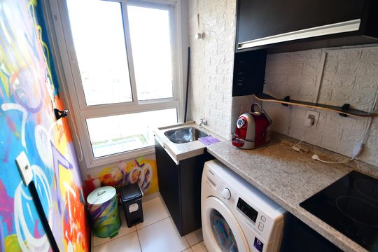 Área de serviço de kitnet/studio para alugar com 1 quarto, 44m² em Bosque, Campinas