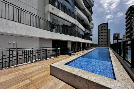 Área comum de apartamento à venda com 1 quarto, 34m² em Santo Amaro, São Paulo