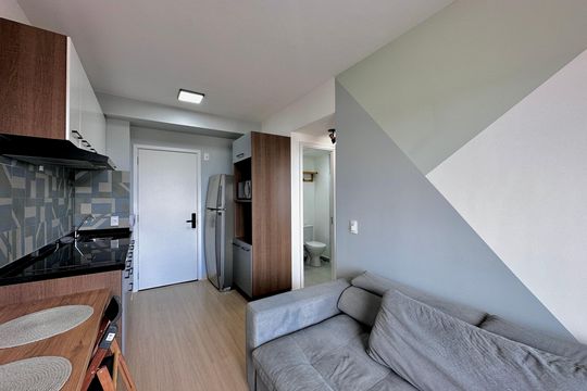 Sala de apartamento à venda com 1 quarto, 34m² em Santo Amaro, São Paulo