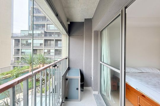Sacada do Studio de kitnet/studio para alugar com 1 quarto, 29m² em Santo Amaro, São Paulo