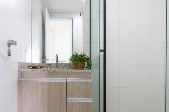Banheiro social de apartamento para alugar com 2 quartos, 57m² em Vila Camargos, Guarulhos
