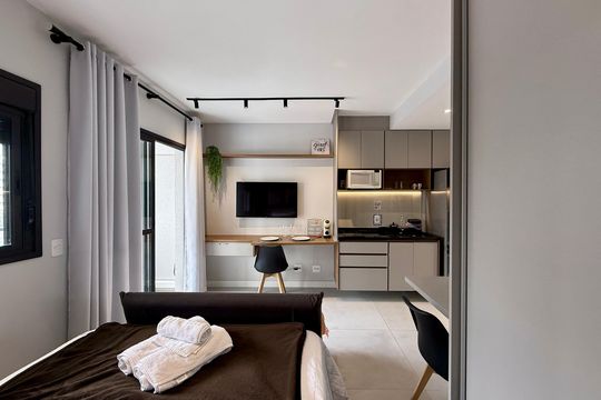 Quarto  de apartamento à venda com 1 quarto, 27m² em Jardim das Acacias, São Paulo