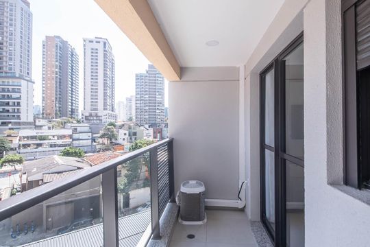 Varanda do Studio de kitnet/studio à venda com 1 quarto, 27m² em Jardim das Acacias, São Paulo