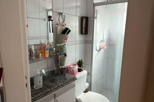Banheiro de apartamento à venda com 2 quartos, 50m² em Vila Carmosina, São Paulo