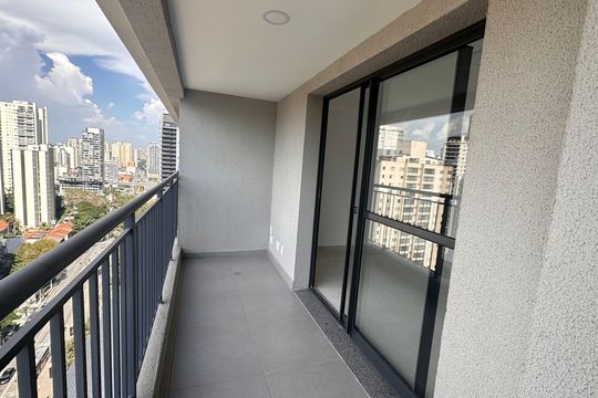 Varanda da Studio de kitnet/studio à venda com 1 quarto, 27m² em Cidade Monções, São Paulo