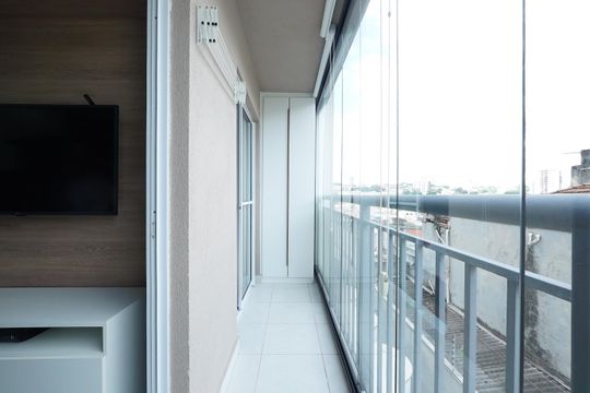 Varanda da Sala de apartamento à venda com 1 quarto, 30m² em Jardim da Gloria, São Paulo