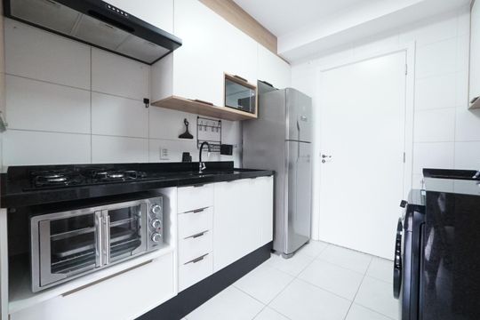 Cozinha de apartamento à venda com 1 quarto, 30m² em Jardim da Gloria, São Paulo