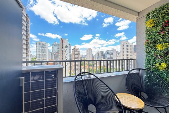 Varanda de apartamento para alugar com 1 quarto, 25m² em Vila Olímpia, São Paulo