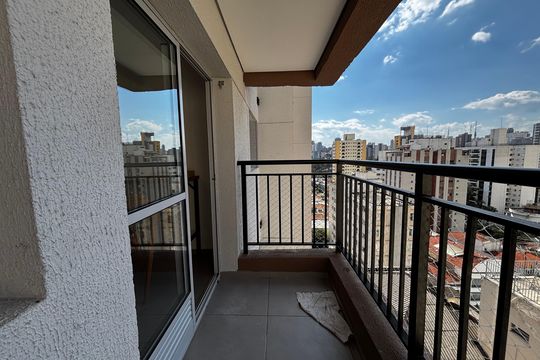 Varanda do Studio de apartamento para alugar com 2 quartos, 45m² em Pinheiros, São Paulo