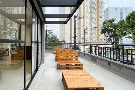 Área comum - Churrasqueira de kitnet/studio para alugar com 1 quarto, 42m² em Centro, São Bernardo do Campo