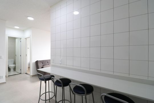 Cozinha de apartamento à venda com 2 quartos, 35m² em Várzea da Barra Funda, São Paulo