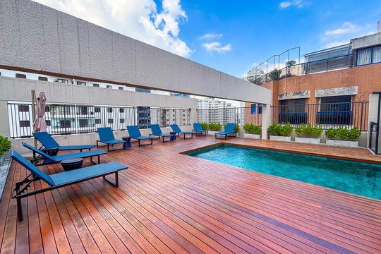 Área comum - Piscina de apartamento para alugar com 1 quarto, 35m² em Sumarezinho, São Paulo