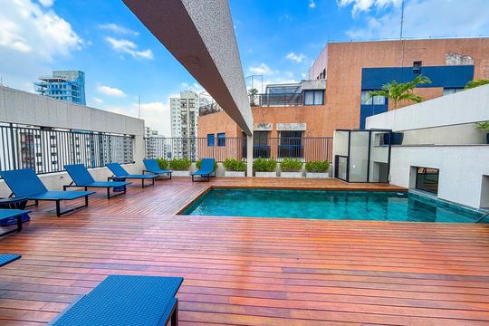 Área comum - Piscina de apartamento para alugar com 1 quarto, 35m² em Sumarezinho, São Paulo