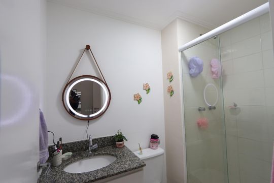 Banheiro da Suíte de apartamento à venda com 3 quartos, 64m² em Vila Santa Clara, São Paulo