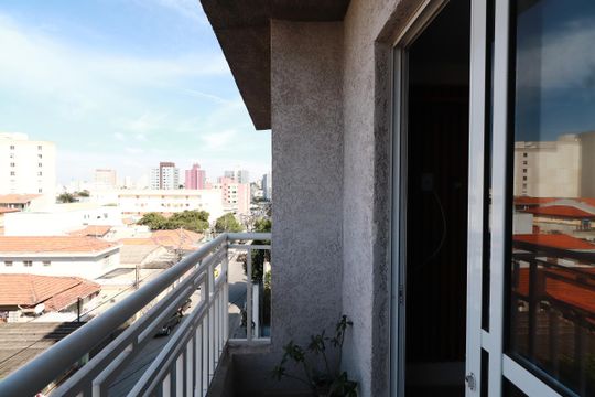 Varanda da Sala de apartamento para alugar com 2 quartos, 46m² em Vila Esperança, São Paulo