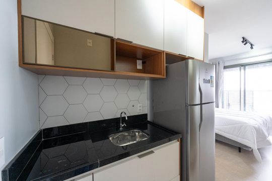Cozinha de kitnet/studio à venda com 1 quarto, 25m² em Vila Clementino, São Paulo