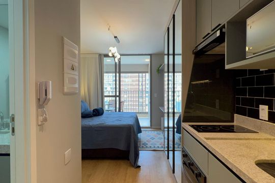 Cozinha de kitnet/studio à venda com 1 quarto, 28m² em Paraíso, São Paulo