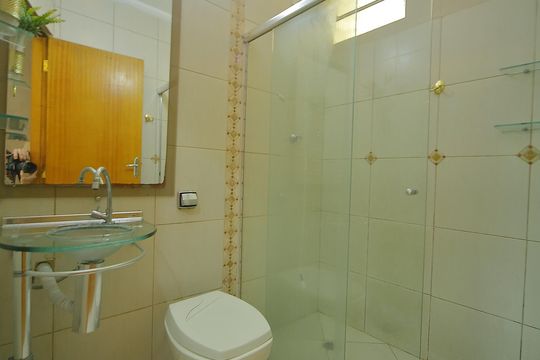 Banheiro Social  de apartamento para alugar com 3 quartos, 128m² em Jardim das Quatro Marias, São Bernardo do Campo