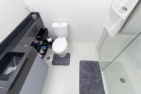 Banheiro Social de apartamento à venda com 1 quarto, 24m² em Tatuapé, São Paulo