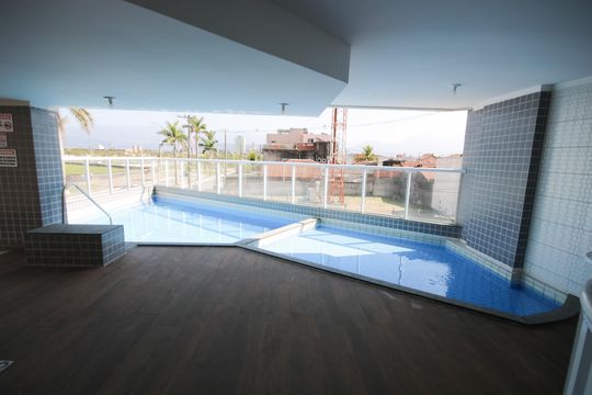 Área comum - Piscina de apartamento para alugar com 2 quartos, 78m² em Nova Mirim, Praia Grande