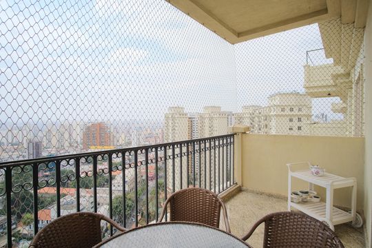 Varanda da Sala de apartamento à venda com 4 quartos, 297m² em Tatuapé, São Paulo