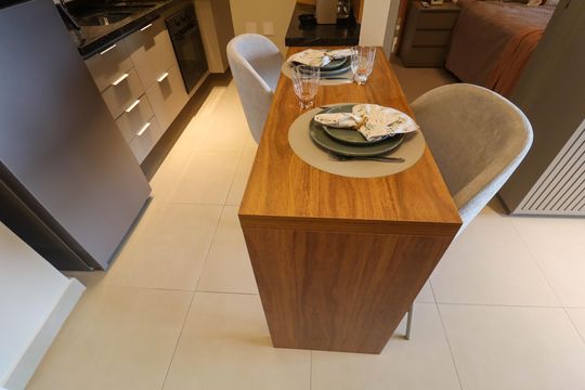 Cozinha de apartamento para alugar com 1 quarto, 47m² em Parque Campolim, Sorocaba
