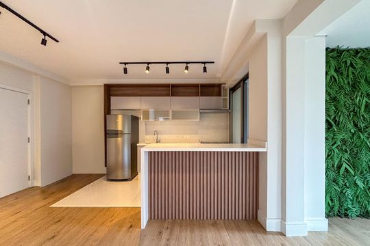 Cozinha de apartamento para alugar com 1 quarto, 89m² em Indianópolis, São Paulo