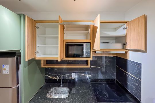 Cozinha de kitnet/studio à venda com 1 quarto, 28m² em Vila Mariana, São Paulo