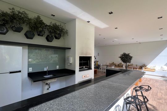 Área comum - Churrasqueira de apartamento à venda com 1 quarto, 57m² em Pinheiros, São Paulo