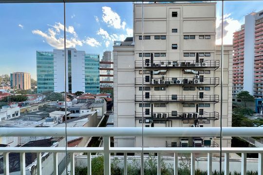 Vista da Varanda de apartamento à venda com 1 quarto, 57m² em Pinheiros, São Paulo