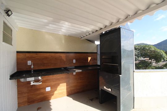 Terraço - Churrasqueira de apartamento à venda com 3 quartos, 110m² em Taquara, Rio de Janeiro