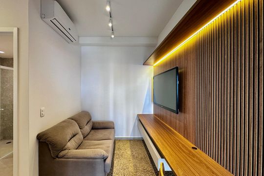 Sala de apartamento para alugar com 1 quarto, 53m² em Jardim das Acacias, São Paulo