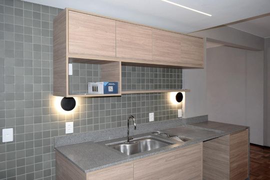 Cozinha de apartamento à venda com 1 quarto, 64m² em Pinheiros, São Paulo