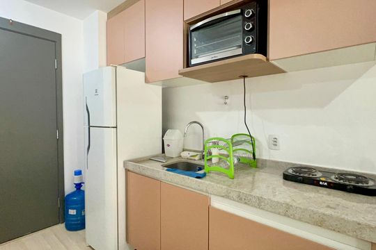 Cozinha de kitnet/studio à venda com 1 quarto, 28m² em Sumaré, São Paulo