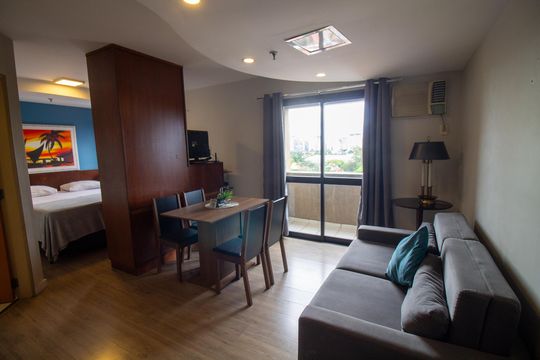 Sala de apartamento para alugar com 1 quarto, 33m² em Brooklin, São Paulo