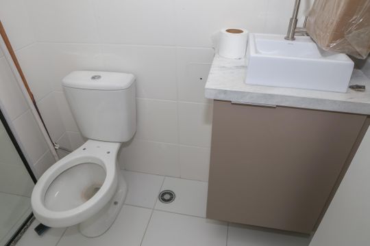 Banheiro da Suíte de apartamento à venda com 1 quarto, 31m² em Barra Funda, São Paulo