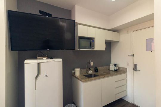 Cozinha de kitnet/studio à venda com 1 quarto, 46m² em Centro Histórico de São Paulo, São Paulo