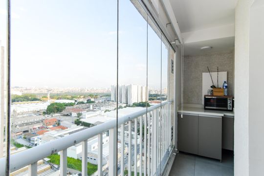 Varanda da Sala de apartamento à venda com 2 quartos, 43m² em Vila Itapegica, Guarulhos