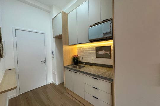 Cozinha de kitnet/studio à venda com 1 quarto, 25m² em Perdizes, São Paulo