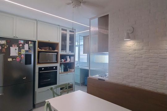 Cozinha de apartamento à venda com 3 quartos, 123m² em Recreio dos Bandeirantes, Rio de Janeiro