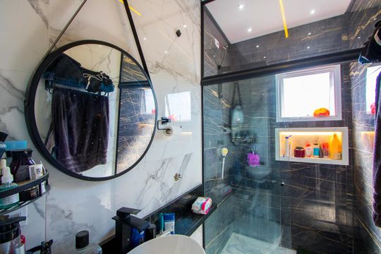 Banheiro da Suíte 2 de casa à venda com 2 quartos, 72m² em Jardim Ipanema, Santo André