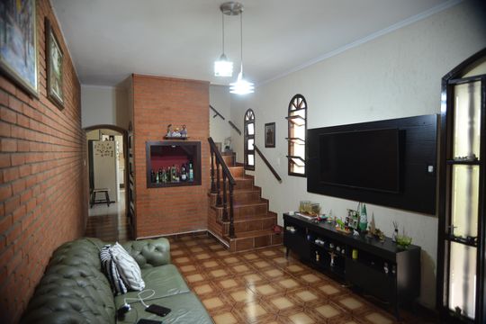 Sala de casa à venda com 3 quartos, 125m² em Vila Valparaíso, Santo André