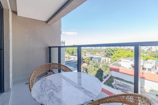 Varanda de apartamento à venda com 1 quarto, 37m² em Jardins, São Paulo